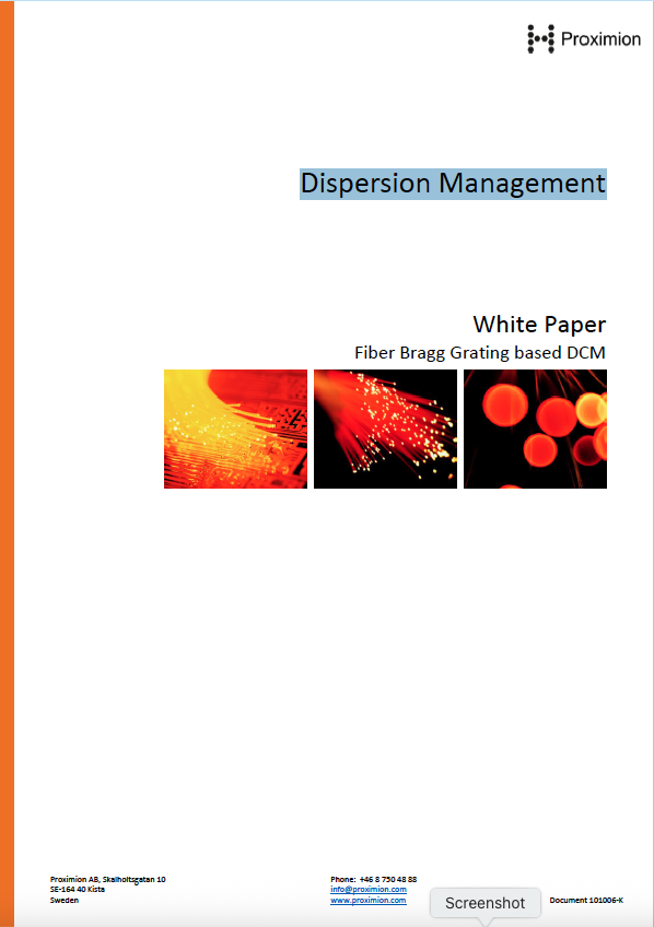 Dispersion Management WHITEPAPER