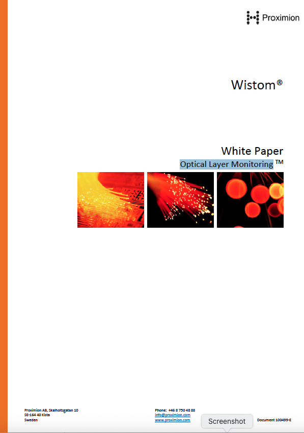 WISTOM Optical Layer Monitoring